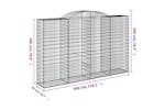 Vidaxl 3146774 Arched Gabion Baskets 3 Pcs 300x50x180/200 Cm Galvanised Iron