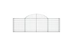 Vidaxl 3146070 Arched Gabion Baskets 4 Pcs 200x30x60/80 Cm Galvanised Iron