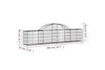 Vidaxl 3146049 Arched Gabion Baskets 4 Pcs 200x30x40/60 Cm Galvanised Iron