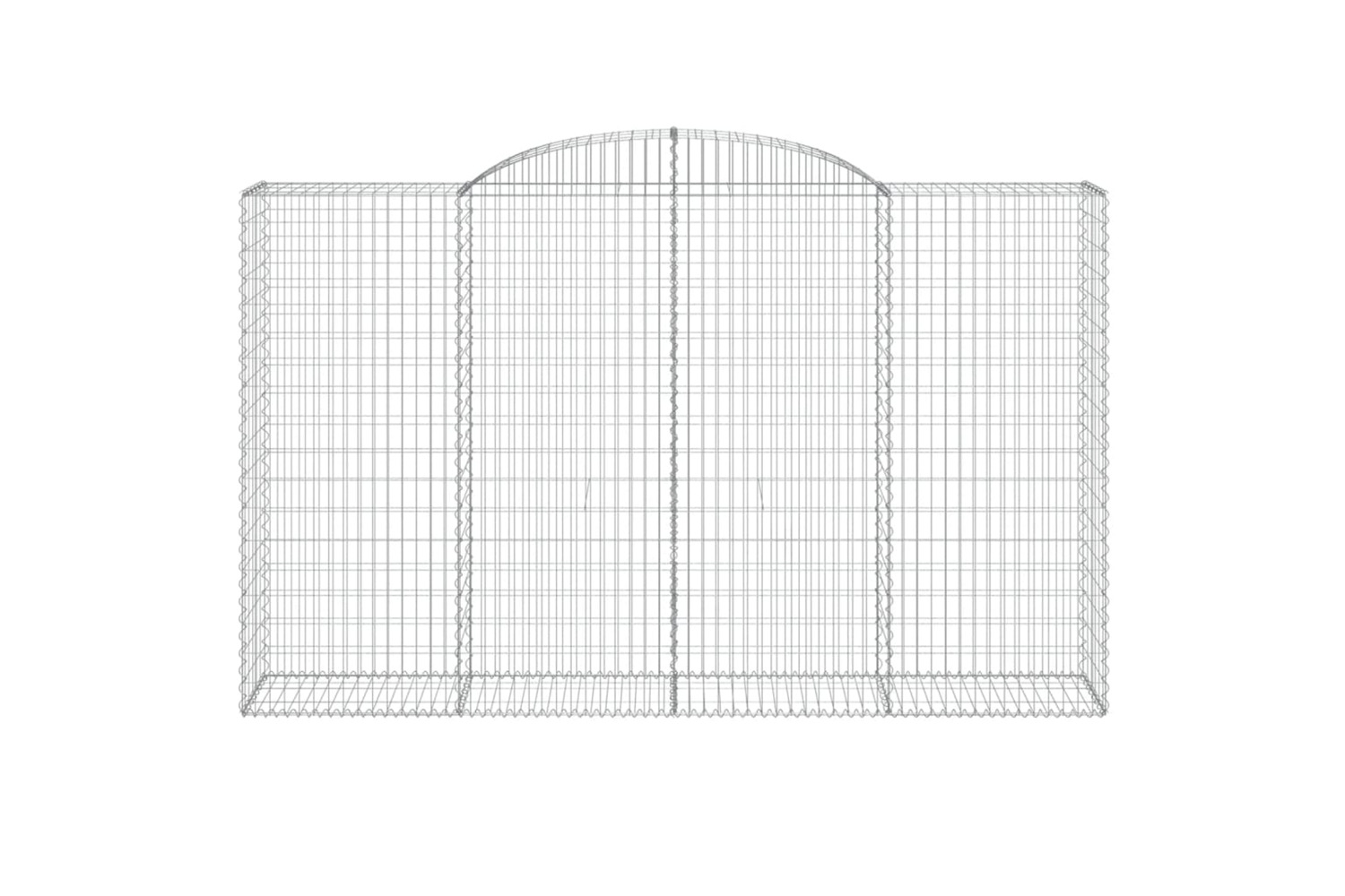 vidaXL 3146773 Arched Gabion Baskets 2 Pcs 300x50x180/200cm Galvanised Iron