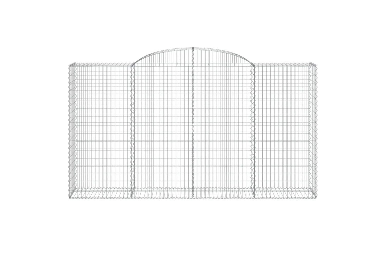 vidaXL 3146755 Arched Gabion Baskets 2 Pcs 300x50x160/180cm Galvanised Iron