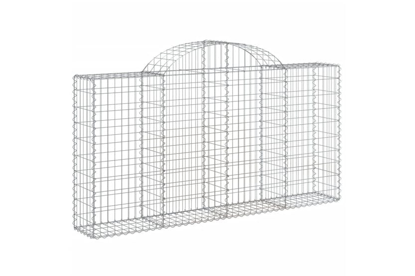 Vidaxl 3146122 Arched Gabion Baskets 14 Pcs 200x30x100/120 Cm Galvanised Iron