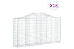 Vidaxl 3145444 Arched Gabion Baskets 18 Pcs 200x30x100/120 Cm Galvanised Iron