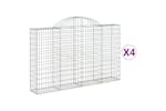 Vidaxl 3146133 Arched Gabion Baskets 4 Pcs 200x30x120/140 Cm Galvanised Iron