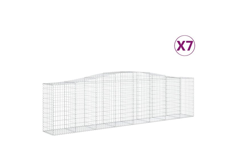 Vidaxl 3145961 Arched Gabion Baskets 7 Pcs 400x50x100/120 Cm Galvanised Iron