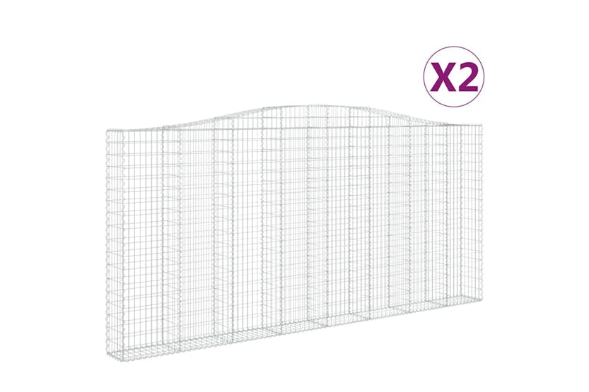 Vidaxl 3145878 Arched Gabion Baskets 2 Pcs 400x30x180/200 Cm Galvanised Iron