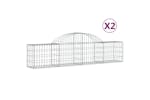 Vidaxl 3146047 Arched Gabion Baskets 2 Pcs 200x30x40/60 Cm Galvanised Iron