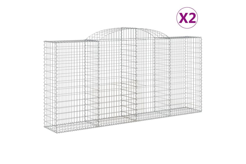 Vidaxl 3146737 Arched Gabion Baskets 2 Pcs 300x50x140/160 Cm Galvanised Iron