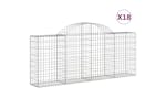 Vidaxl 3146103 Arched Gabion Baskets 18 Pcs 200x30x80/100 Cm Galvanised Iron