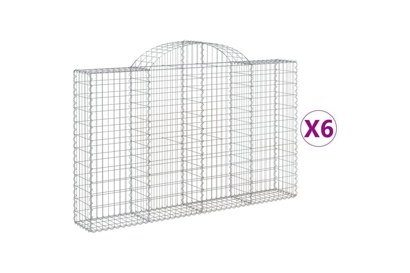 Vidaxl 3146135 Arched Gabion Baskets 6 Pcs 200x30x120/140 Cm Galvanised Iron