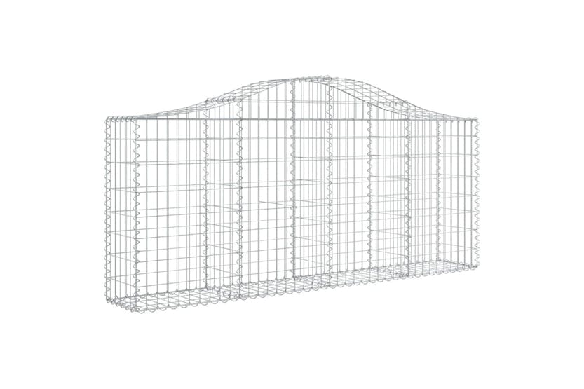 Vidaxl 3145409 Arched Gabion Baskets 2 Pcs 200x30x80/100 Cm Galvanised Iron