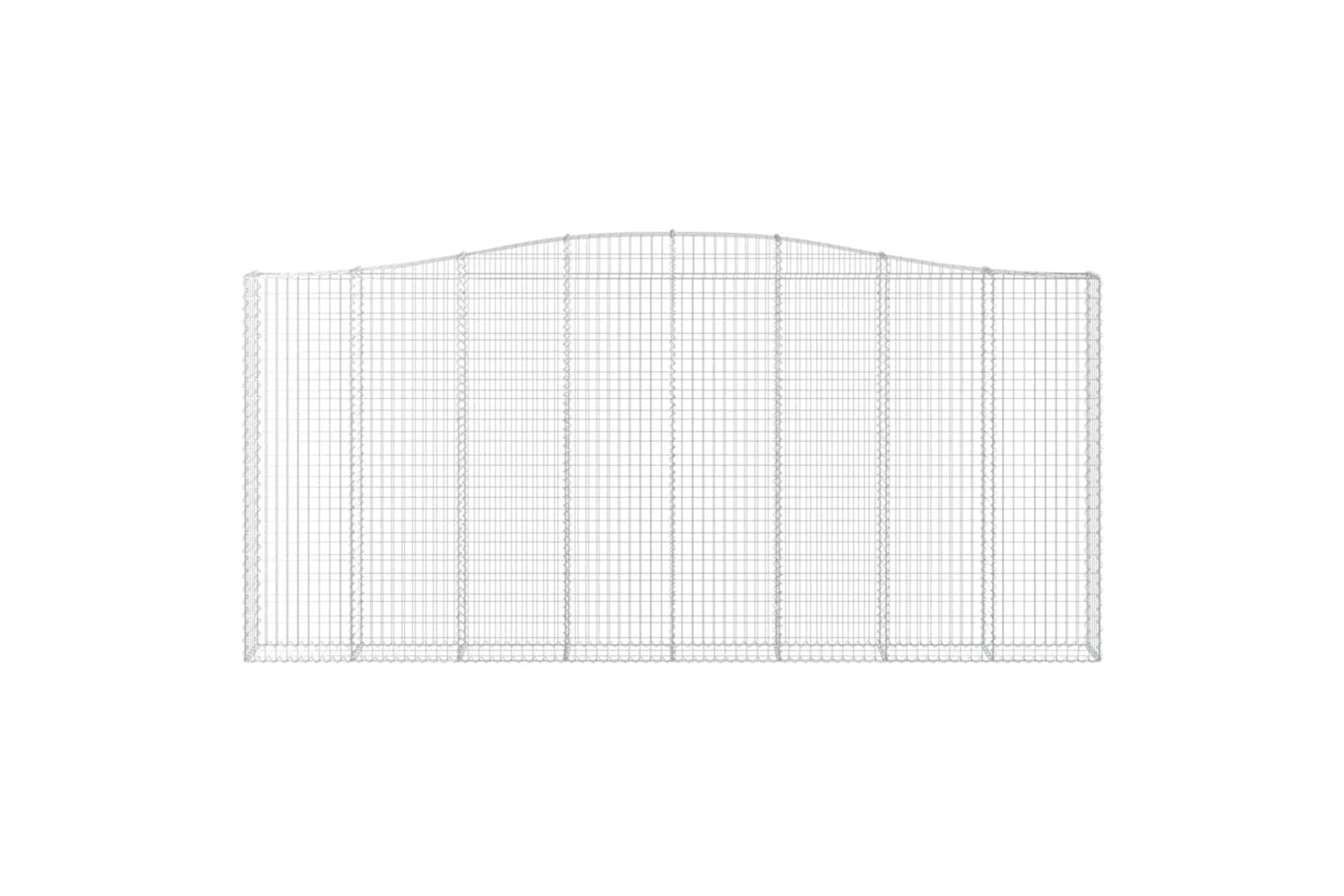 vidaXL 3145878 Arched Gabion Baskets 2 Pcs 400x30x180/200cm Galvanised Iron