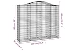 Vidaxl 153398 Arched Gabion Basket 200x50x160/180 Cm Galvanised Iron