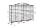 Vidaxl 3145453 Arched Gabion Baskets 4 Pcs 200x30x120/140 Cm Galvanised Iron