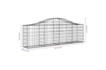 Vidaxl 3145389 Arched Gabion Baskets 3 Pcs 200x30x60/80 Cm Galvanised Iron