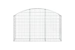 Vidaxl 153444 Arched Gabion Basket 150x30x80/100 Cm Galvanised Iron