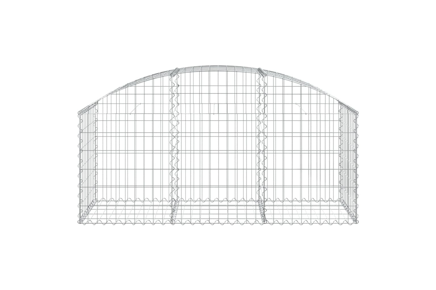 vidaXL 153453 Arched Gabion Basket 150x50x60/80cm Galvanised Iron