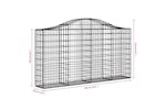 Vidaxl 3145440 Arched Gabion Baskets 12 Pcs 200x30x100/120 Cm Galvanised Iron