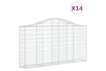 Vidaxl 3145442 Arched Gabion Baskets 14 Pcs 200x30x100/120 Cm Galvanised Iron