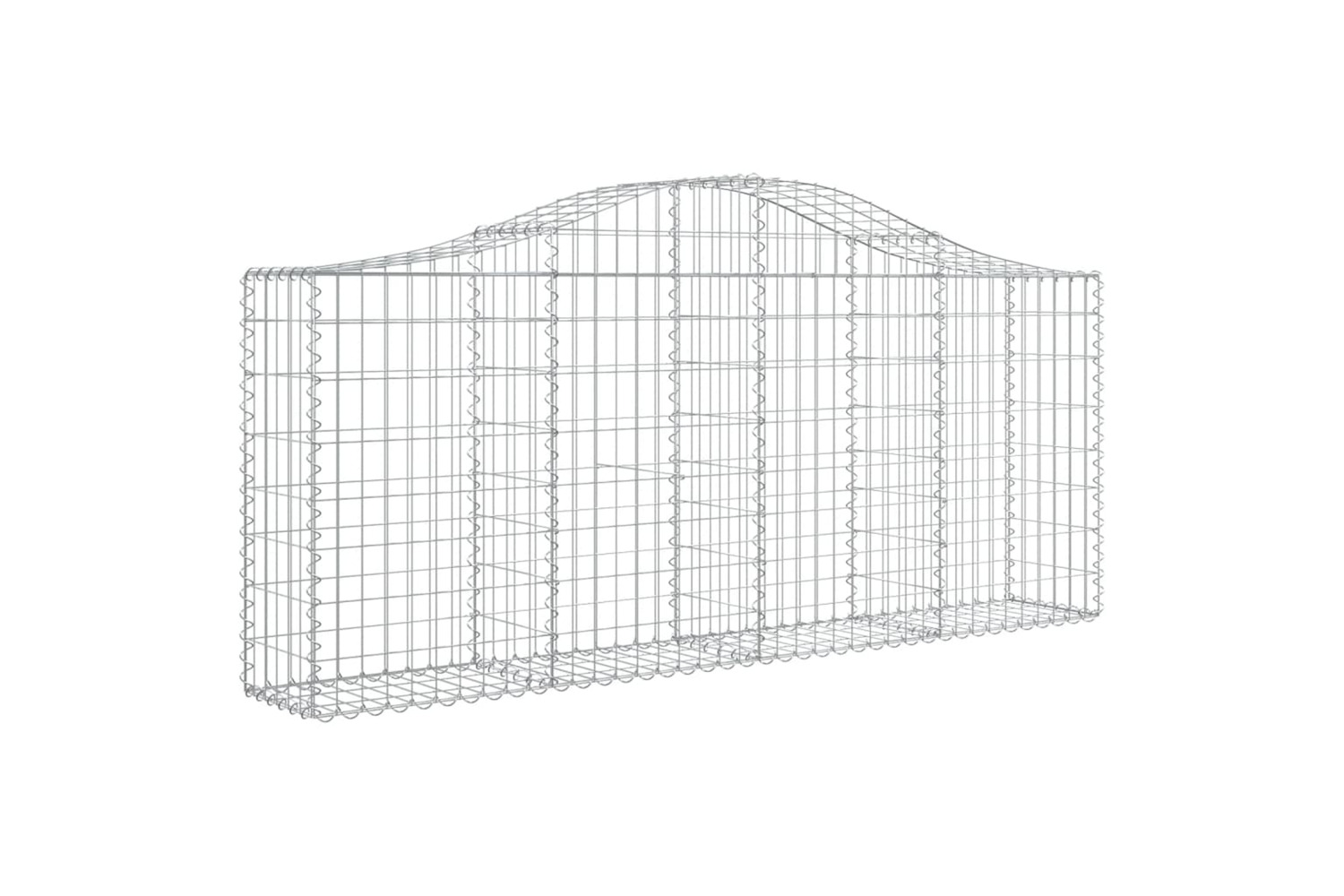 vidaXL 153384 Arched Gabion Basket 200x30x80/100cm Galvanised Iron