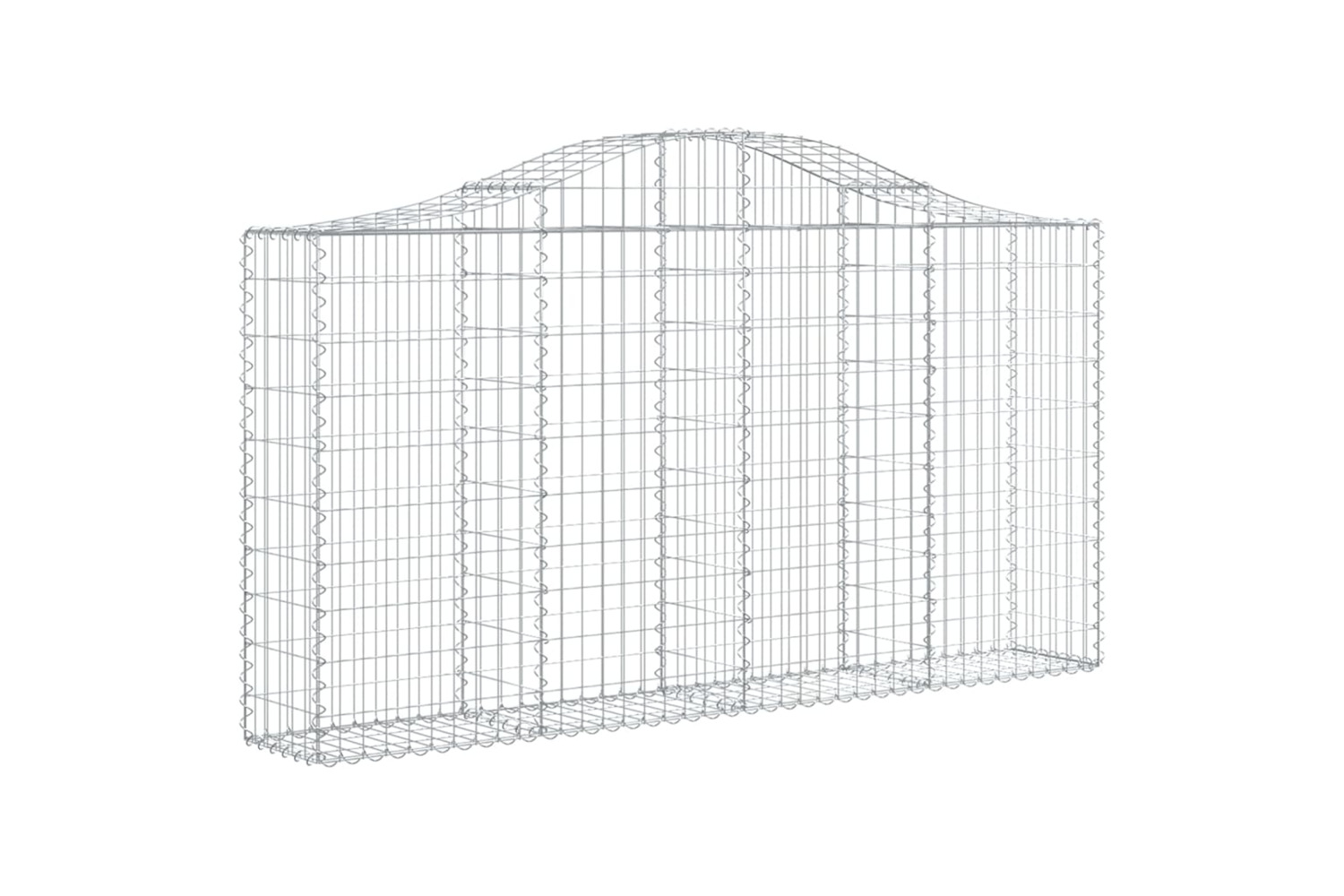 vidaXL 153385 Arched Gabion Basket 200x30x100/120cm Galvanised Iron