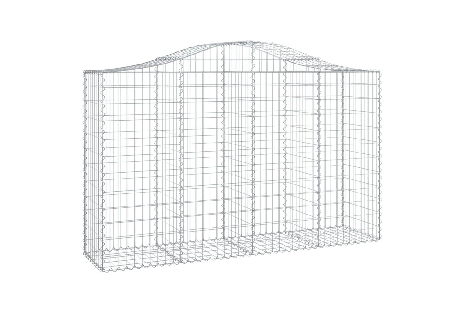 vidaXL 153396 Arched Gabion Basket 200x50x120/140cm Galvanised Iron