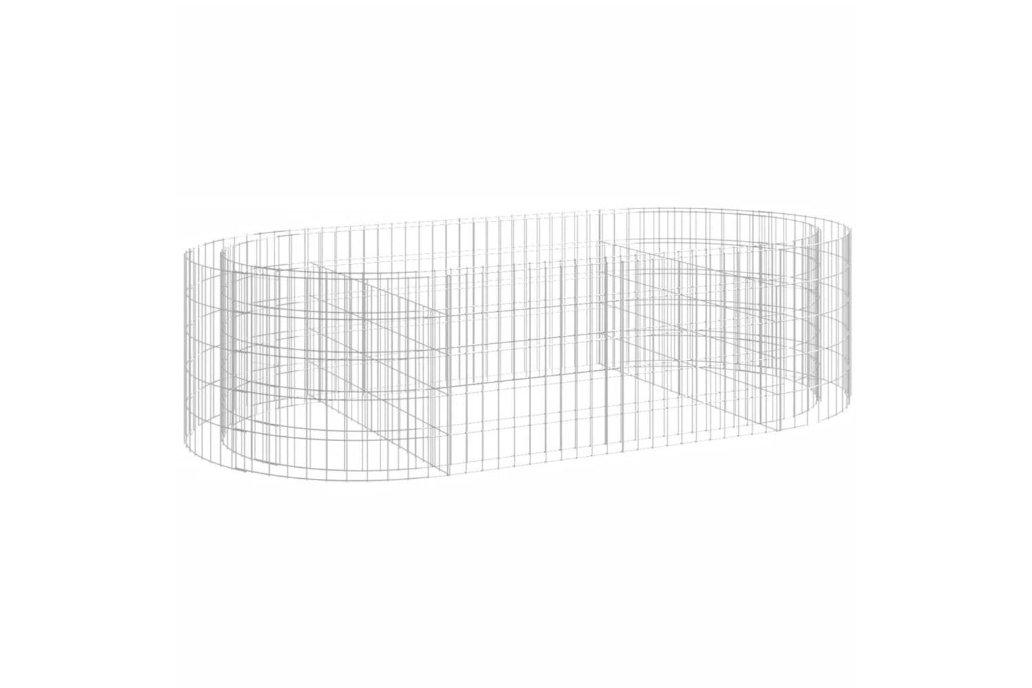 Vidaxl 152040 Gabion Raised Bed Galvanised Iron 200x100x50 Cm