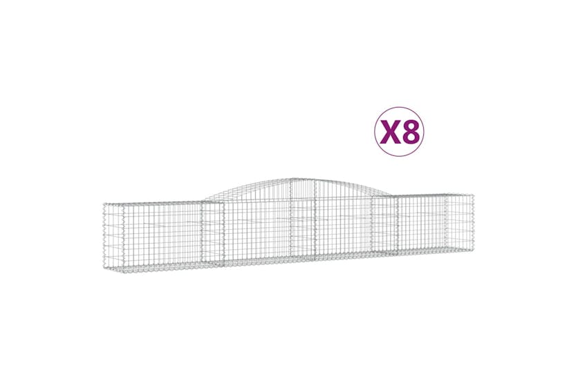 Vidaxl 3146976 Arched Gabion Baskets 8 Pcs 400x50x60/80 Cm Galvanised Iron