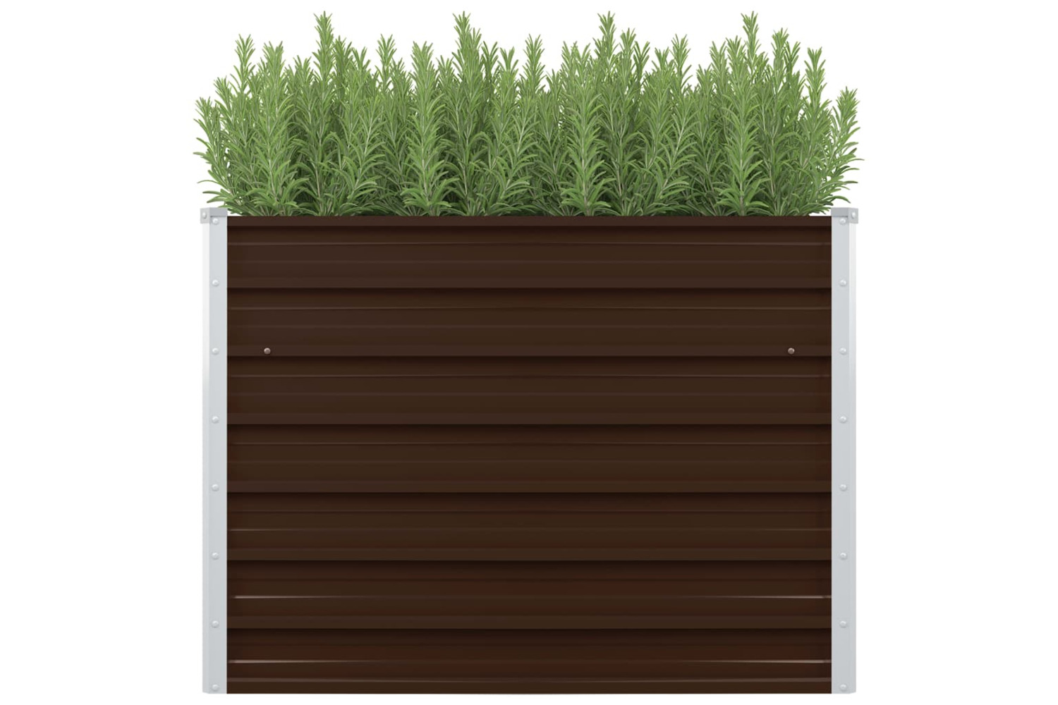 Vidaxl Raised Garden Bed Brown 100x100x77 Cm Galvanised Steel