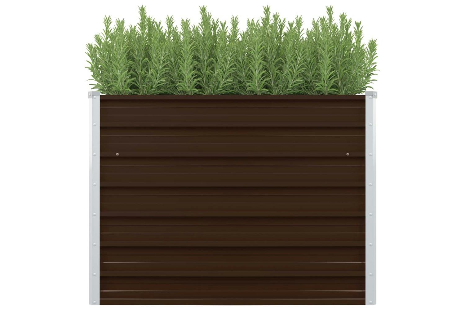 Vidaxl 45712 Raised Garden Bed Brown 100x100x77 Cm Galvanised Steel