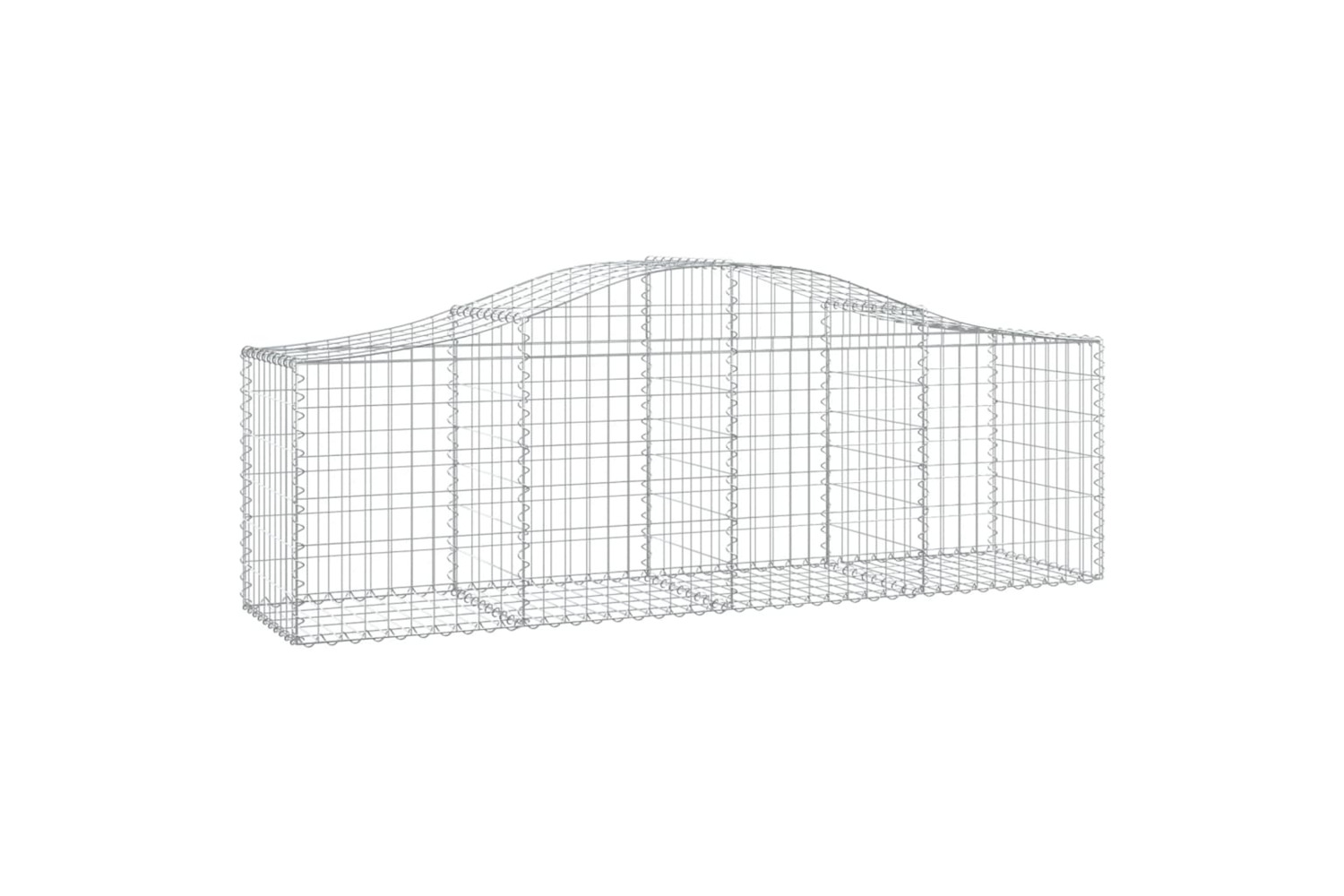 vidaXL 153393 Arched Gabion Basket 200x50x60/80cm Galvanised Iron
