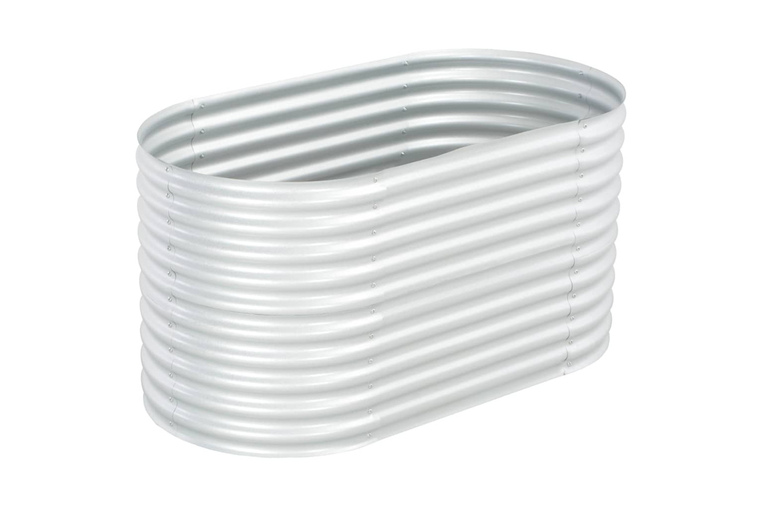 vidaXL Garden Raised Bed 160x80x81cm Galvanised Steel Silver