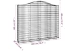 Vidaxl 153388 Arched Gabion Basket 200x30x160/180 Cm Galvanised Iron