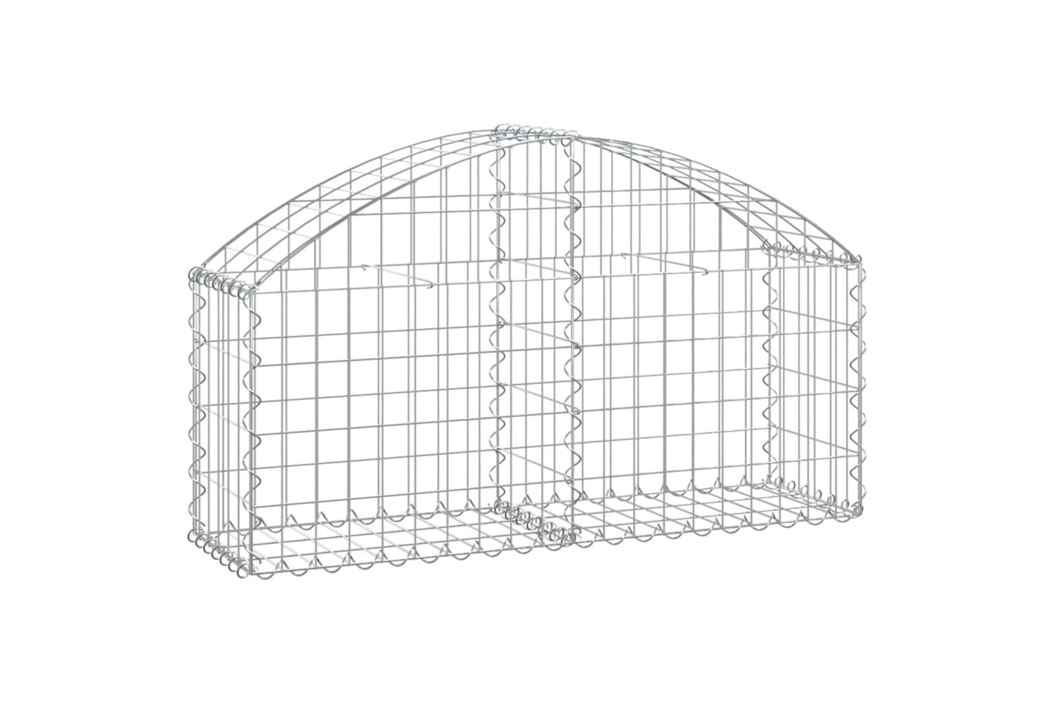 vidaXL 153422 Arched Gabion Basket 100x30x40/60cm Galvanised Iron