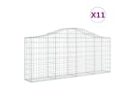 Vidaxl 3145418 Arched Gabion Baskets 11 Pcs 200x30x80/100 Cm Galvanised Iron