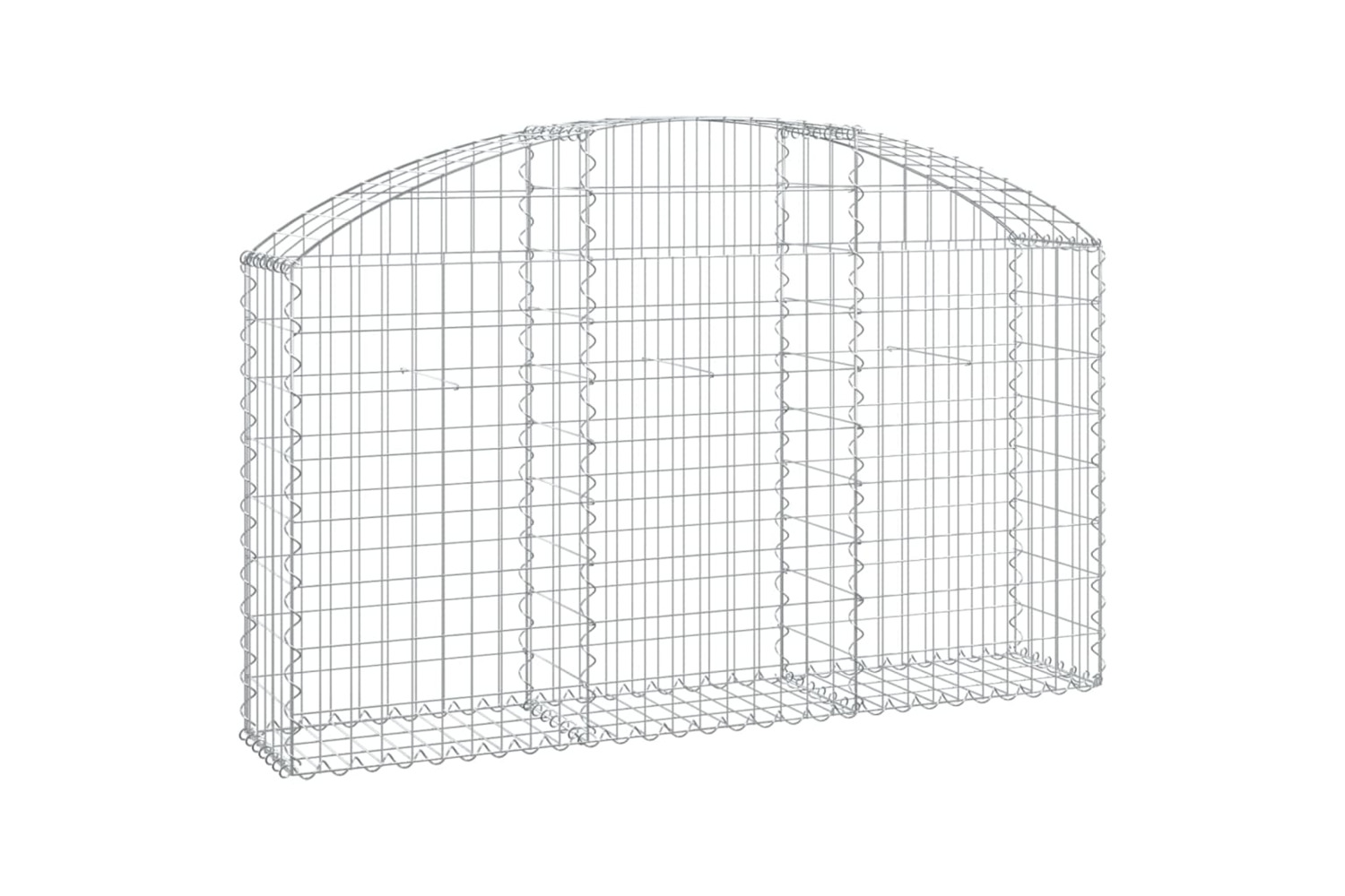 vidaXL 153444 Arched Gabion Basket 150x30x80/100cm Galvanised Iron