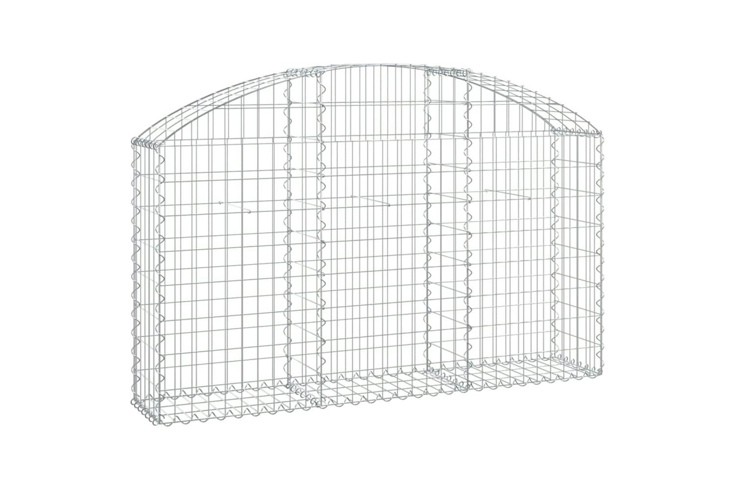 Vidaxl 153444 Arched Gabion Basket 150x30x80/100 Cm Galvanised Iron