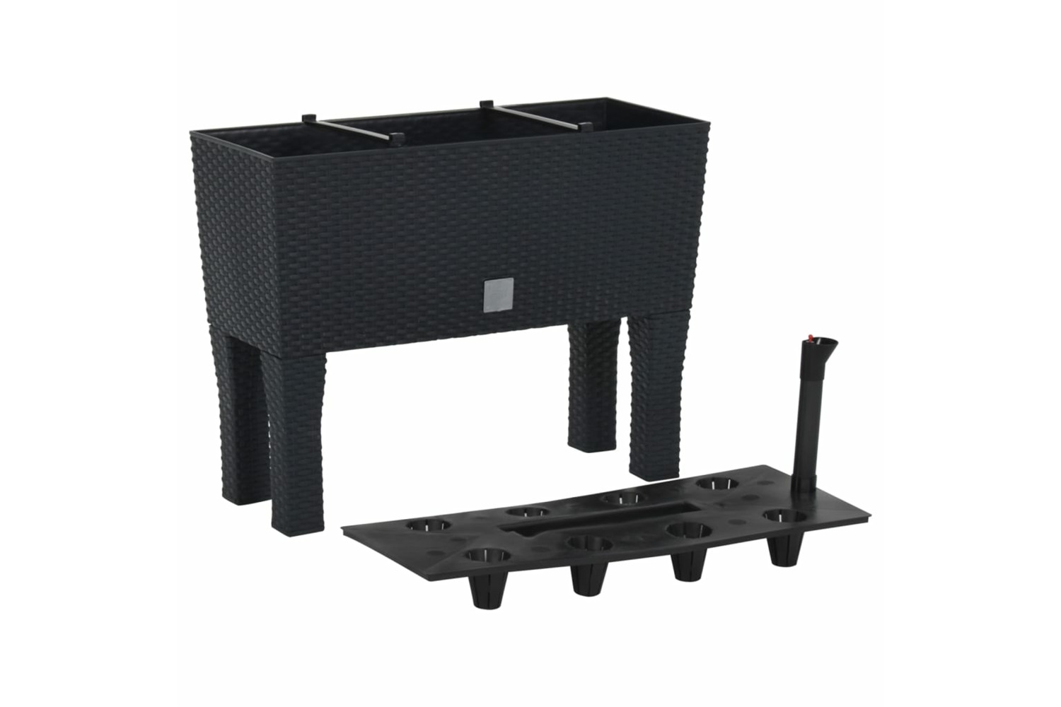 vidaXL 152208 Raised Garden Bed Anthracite 60x25x46cm Pp Rattan