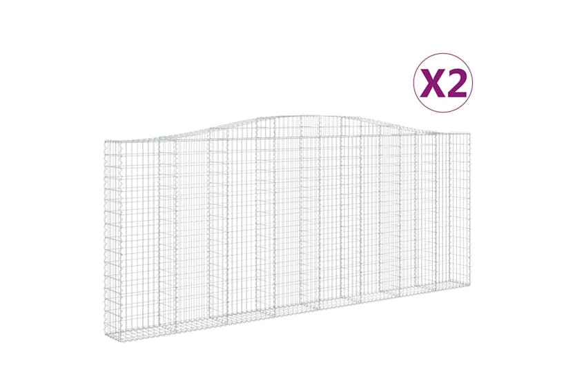 Vidaxl 3145865 Arched Gabion Baskets 2 Pcs 400x30x160/180 Cm Galvanised Iron