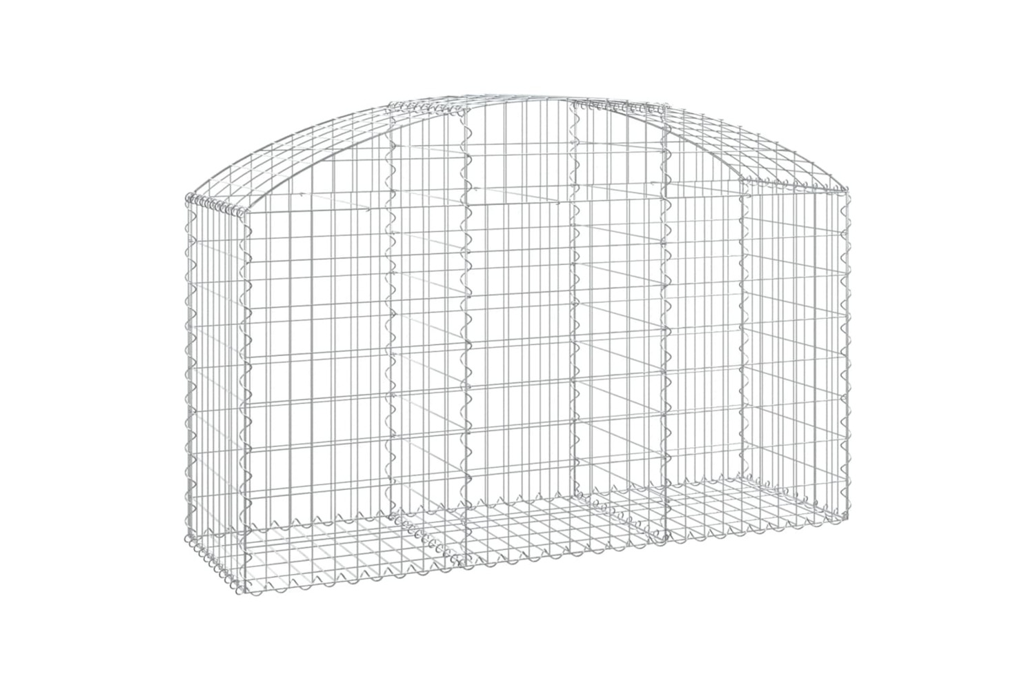 vidaXL 153454 Arched Gabion Basket 150x50x80/100cm Galvanised Iron