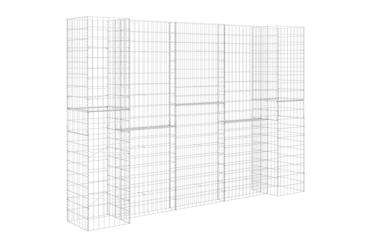 vidaXL 145665 H-shaped Gabion Planter Steel Wire 260x40x200cm