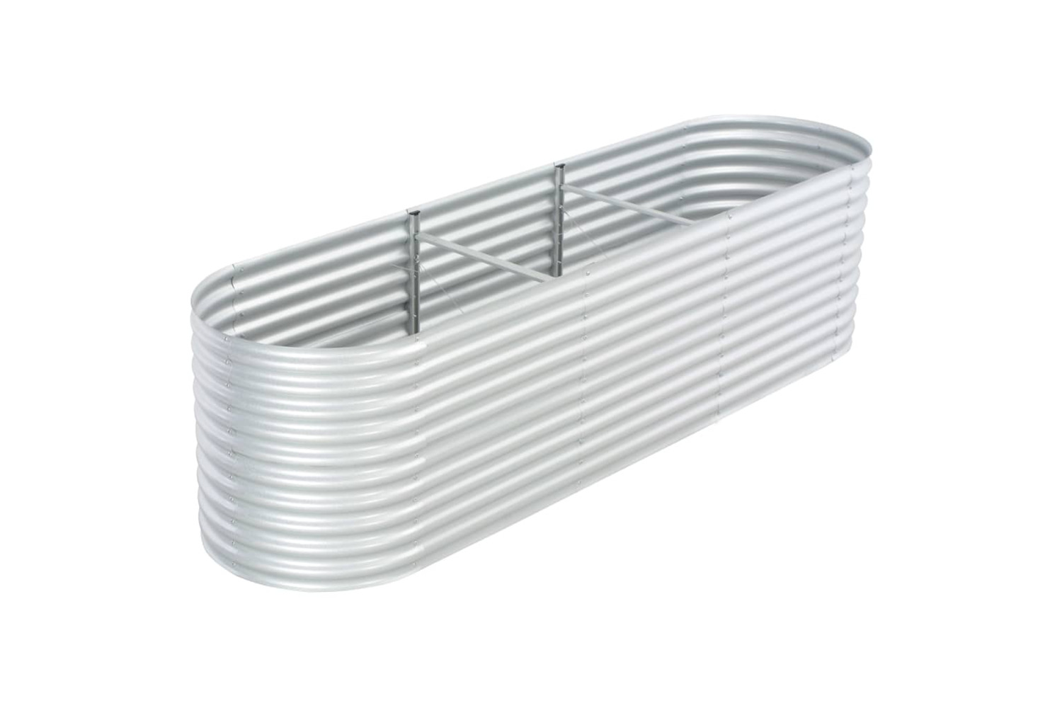 vidaXL Garden Raised Bed 320x80x81cm Galvanised Steel Silver