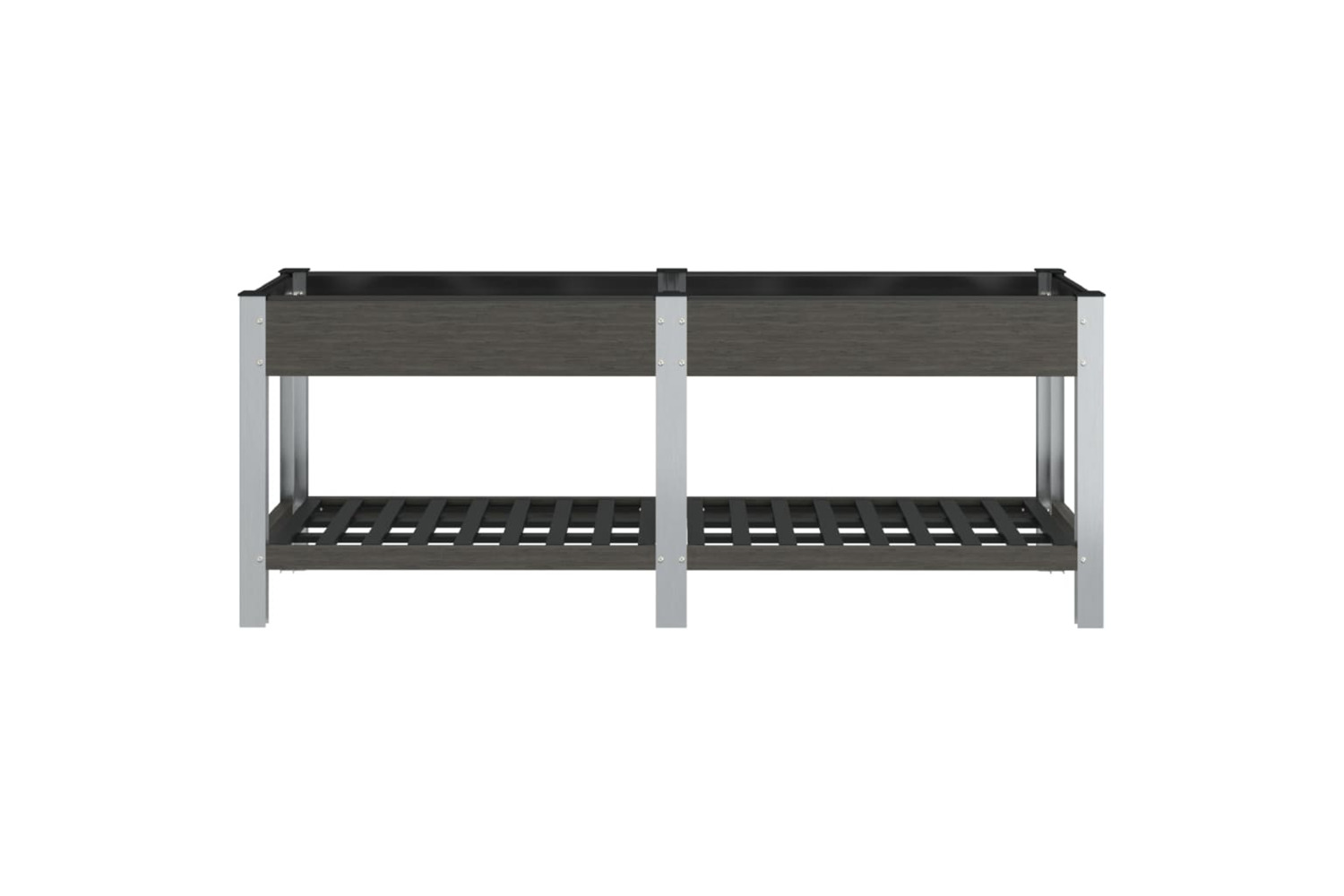 vidaXL 362573 Garden Raised Bed With Shelf Grey 200x50x75cm Wpc