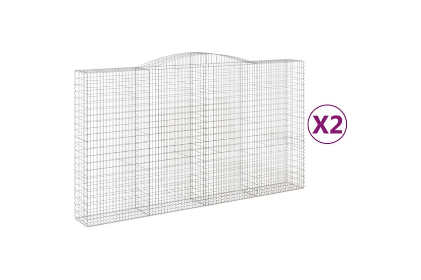 Vidaxl 3147074 Arched Gabion Baskets 2 Pcs 400x50x220/240 Cm Galvanised Iron