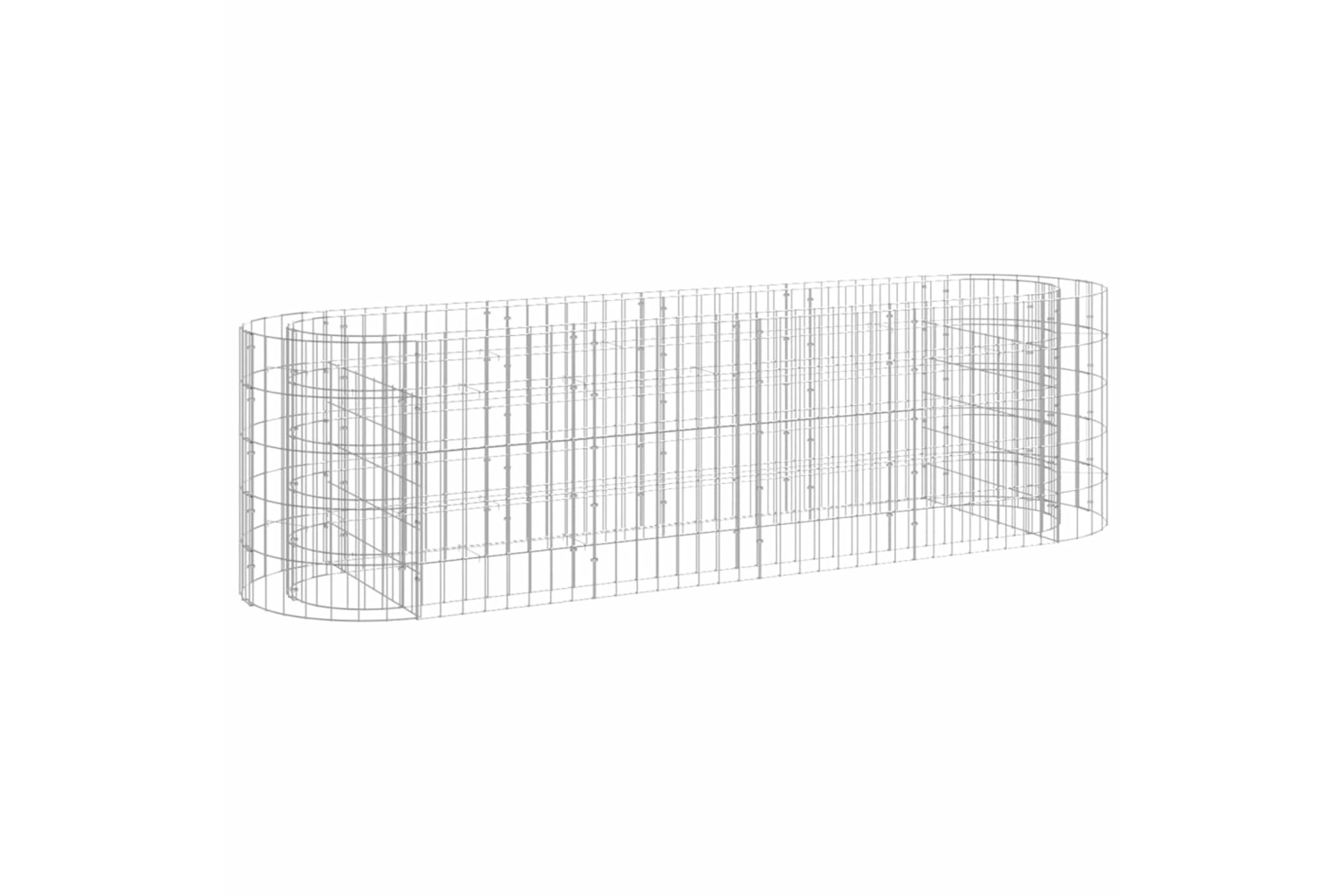 vidaXL 152025 Gabion Raised Bed Galvanised Iron 190x50x50cm