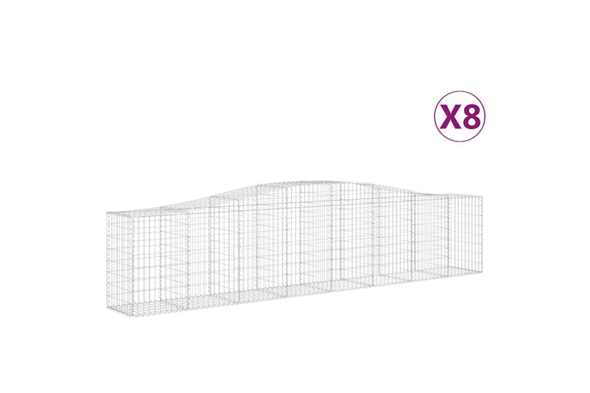 Vidaxl 3145949 Arched Gabion Baskets 8 Pcs 400x50x80/100 Cm Galvanised Iron