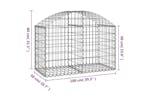 Vidaxl 153433 Arched Gabion Basket 100x50x60/80 Cm Galvanised Iron