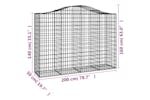 Vidaxl 3145687 Arched Gabion Baskets 7 Pcs 200x50x140/160 Cm Galvanised Iron