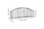 Vidaxl 153452 Arched Gabion Basket 150x50x40/60 Cm Galvanised Iron