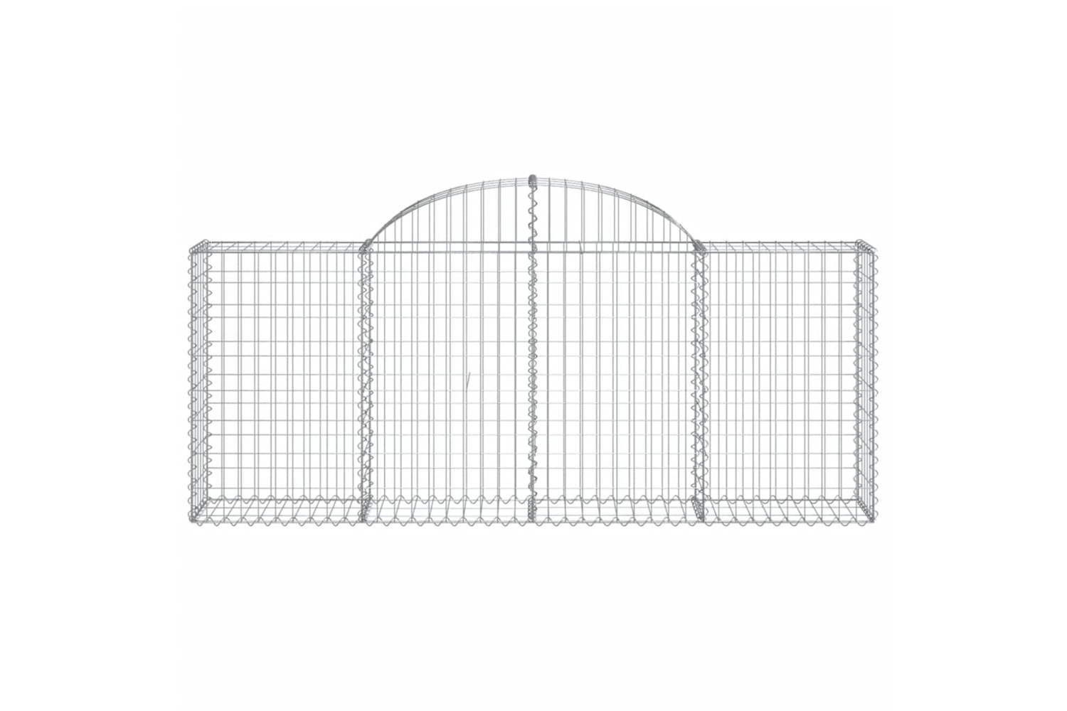 vidaXL 3146092 Arched Gabion Baskets 5 Pcs 200x30x80/100cm Galvanised Iron